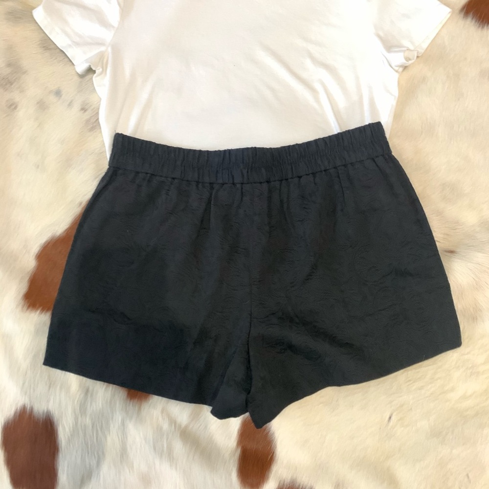J Crew Floral Jacquard Black Shorts